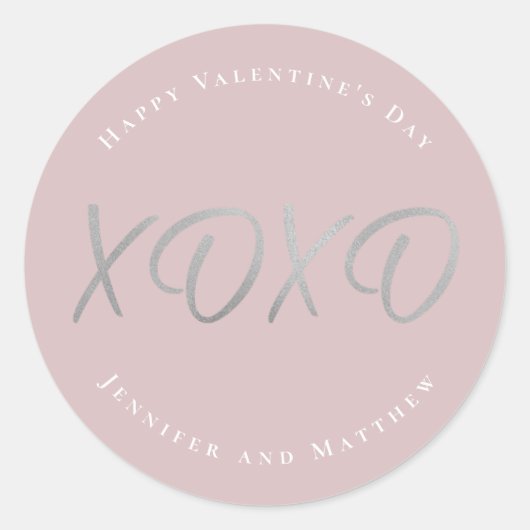 Skript XOXO Glücklichen Valentinstag Urlaub Runder Aufkleber (Vorderseite)