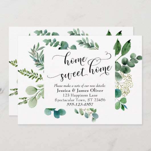 Skript-Zuhause Sweet-Zuhause mit Eucalyptus erstel Ankündigung (Vorne/Hinten)