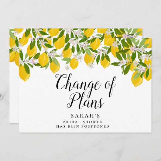 Skriptänderungen Brautparty Lemons Save The Date (Vorne/Hinten)