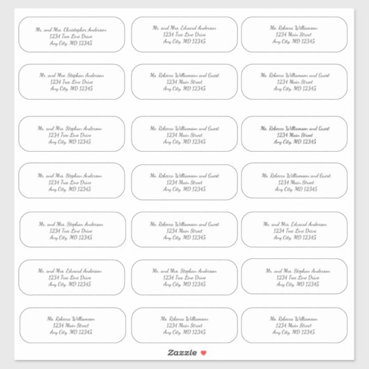 Skriptaufkleber für die Hochzeitsumgebung Aufkleber (Blatt)