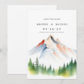 Skriptbearbeitbarer Berg Save The Date (Vorne/Hinten)