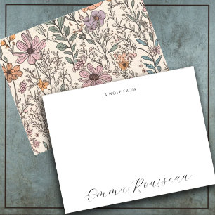 Skriptbeschreibung für Aquarellfarben-Wildblumen a Mitteilungskarte