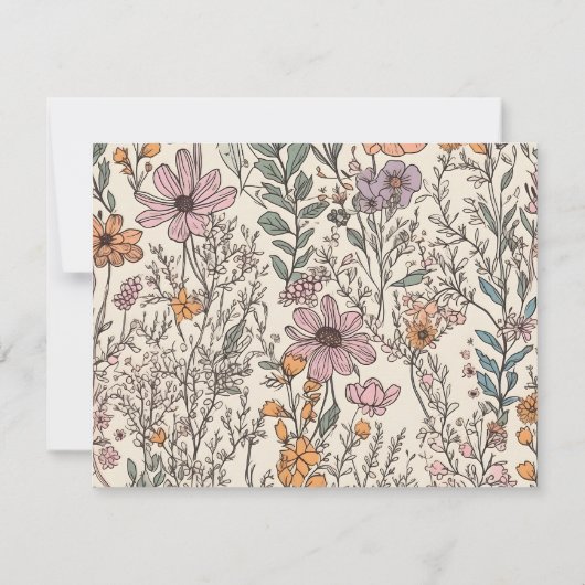 Skriptbeschreibung für Aquarellfarben-Wildblumen a Mitteilungskarte (Rückseite)