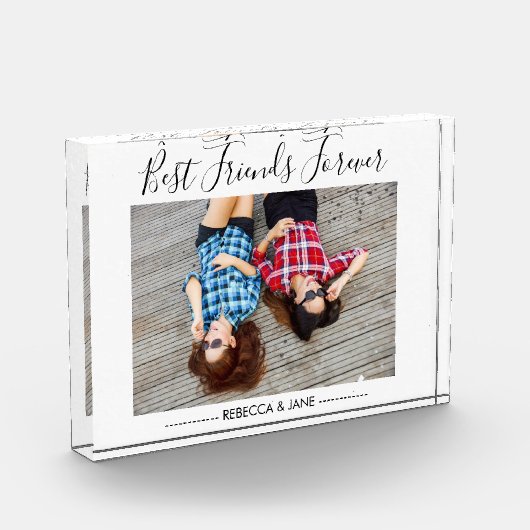 Skriptbeste Freunde für immer Personalisiert Fotoblock (Links)