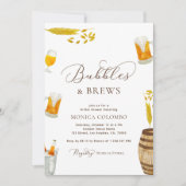 Skriptblasen & Bierbrauen-Brautparty Einladung (Vorderseite)