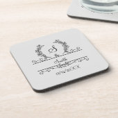 SkriptBlätter für mit Monogramm Personalisierte Fa Getränkeuntersetzer (Linke Seite)