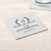 SkriptBlätter für mit Monogramm Personalisierte Fa Rechteckiger Pappuntersetzer (angewinkelt)