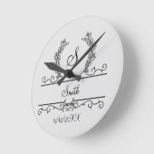 SkriptBlätter für mit Monogramm Personalisierte Fa Runde Wanduhr (Winkel)