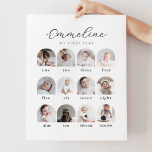 Skriptbögen 1. Jahr Foto Collage Foam Board Poster