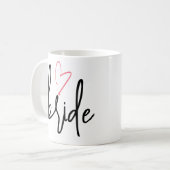SkriptBraut mit rot-rosa Hochzeit Kaffeetasse (Vorderseite Links)
