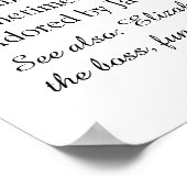 Skriptbriefe-Definition-Brautparty-Zeichen Poster (Ecke)