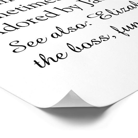 Skriptbriefe-Definition-Brautparty-Zeichen Poster (Ecke)