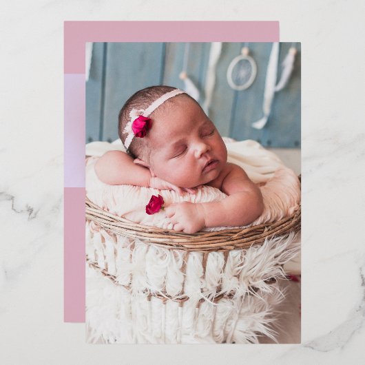 Skriptbriefe Geburtshilfeverkündungen Folieneinladung (Vorderseite/Rückseite)