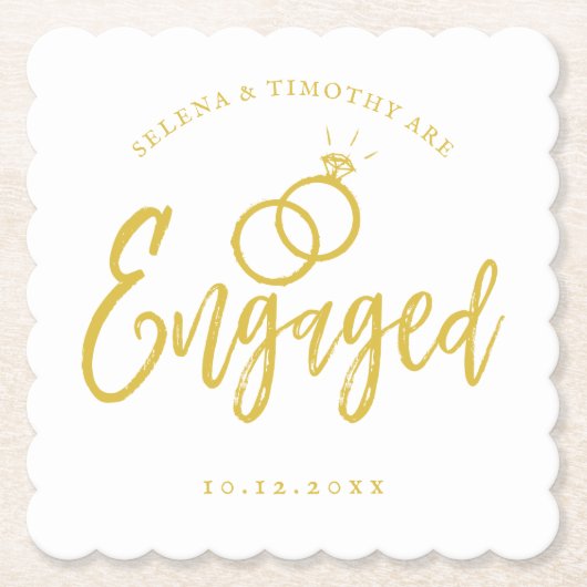 Skriptbuchstaben für die Anhängerschaft | Gold Untersetzer (Vorderseite)