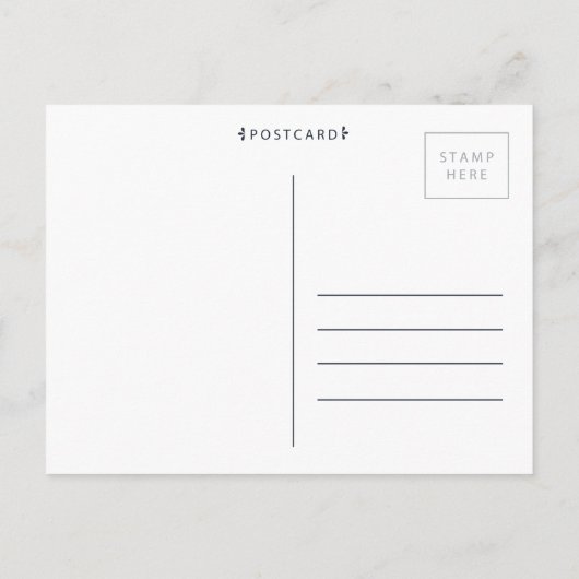 Skriptbuchstaben Save the Date Foto Postkarte (Rückseite)