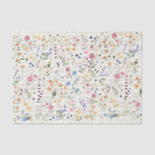 Skriptdekoupage der Spring-Wildblume Seidenpapier