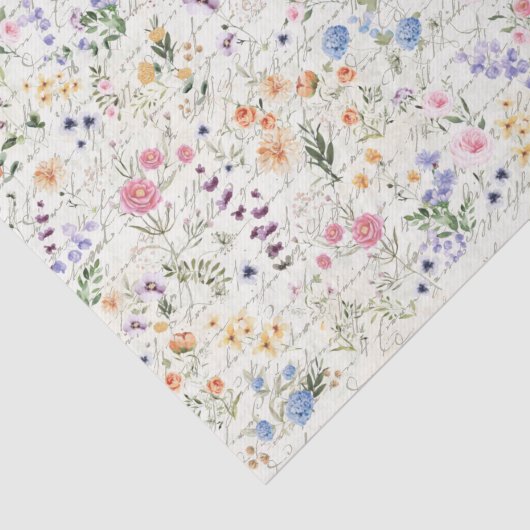 Skriptdekoupage der Spring-Wildblume Seidenpapier (Ausschnitt)