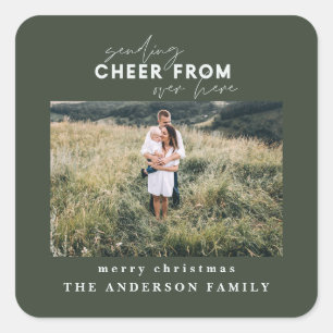 Skriptdistanzierung, die von hier aus Beifall send Quadratischer Aufkleber