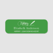 Skripte für Notare, waldgrün Namensschild (Vorderseite)