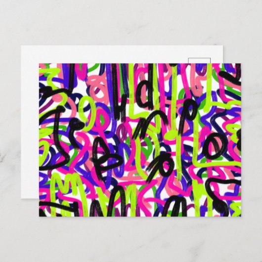 Skripte in Farben Postkarte (Vorne/Hinten)