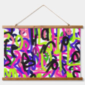 Skripte in Farben Wandteppich Mit Holzrahmen (Vorne)