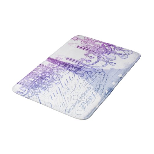 Skripte lila Kronleuchter Paris eiffel Turm Badematte (Schrägansicht)