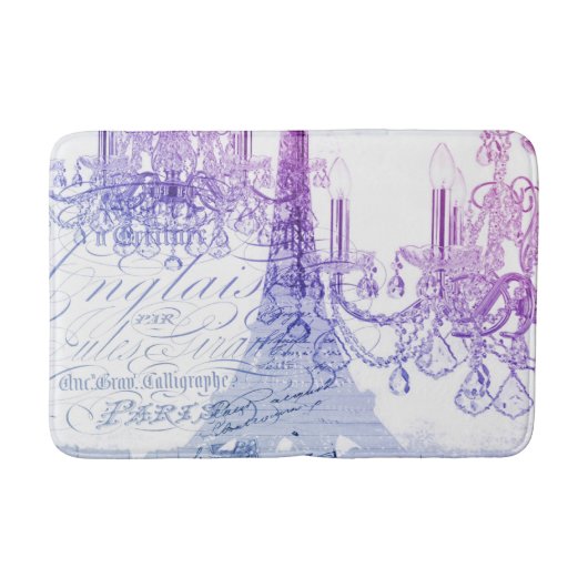Skripte lila Kronleuchter Paris eiffel Turm Badematte (Vorderseite)