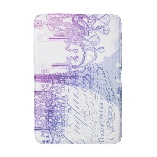 Skripte lila Kronleuchter Paris eiffel Turm Badematte (Vorderseite Vertikal)