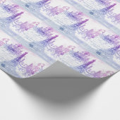 Skripte lila Kronleuchter Paris eiffel Turm Geschenkpapier (Ecke)