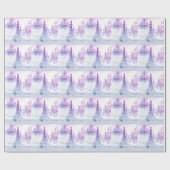 Skripte lila Kronleuchter Paris eiffel Turm Geschenkpapier (Flach)