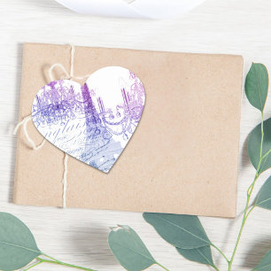 Skripte lila Kronleuchter Paris eiffel Turm Herz-Aufkleber