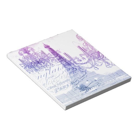 Skripte lila Kronleuchter Paris eiffel Turm Notizblock (angewinkelt)