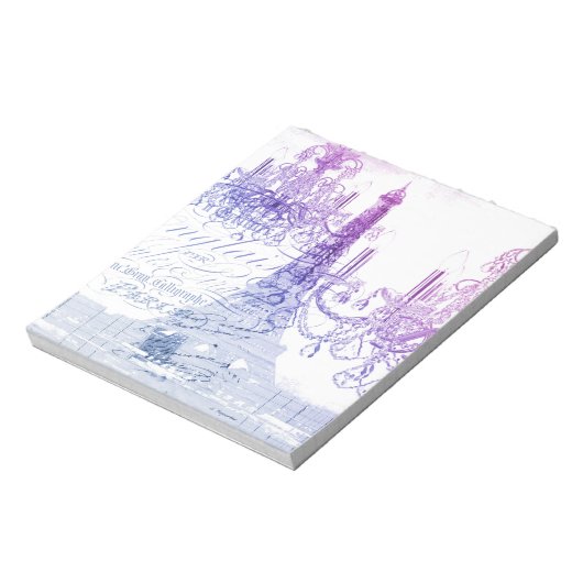 Skripte lila Kronleuchter Paris eiffel Turm Notizblock (Rotiert)