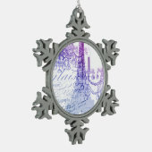 Skripte lila Kronleuchter Paris eiffel Turm Schneeflocken Zinn-Ornament (Links)