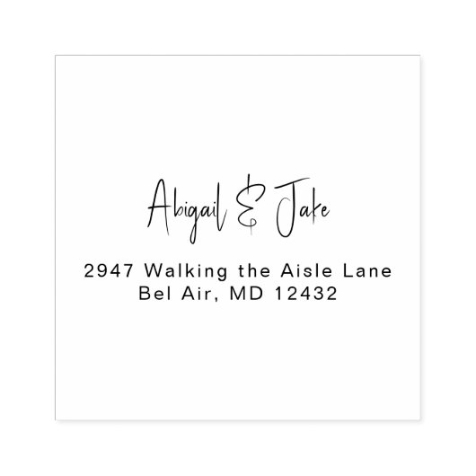 Skripteinfache Namen und Adresse Gummistempel (Prägung)