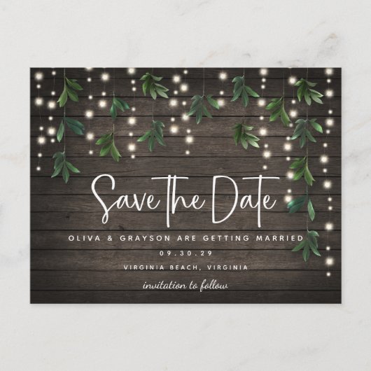 Skripteinsätze für Holzzeichenfolgen speichern das Postkarte (Vorderseite)