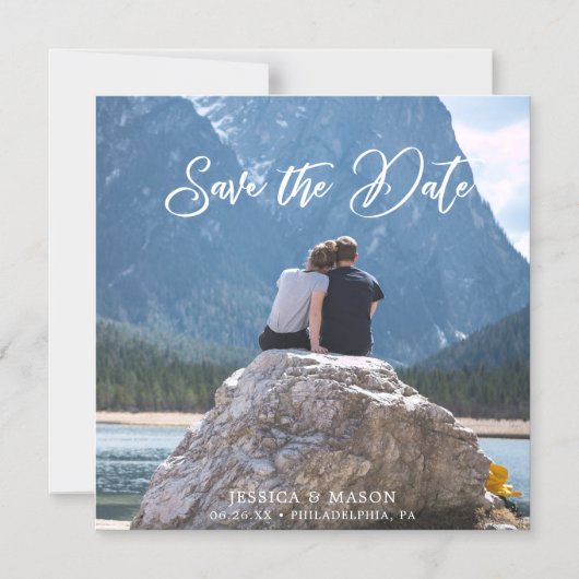 Skripteinsätze speichern Datumsmagnete mit Foto Magneteinladung (Vorderseite)