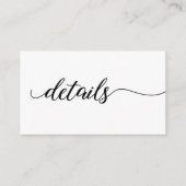 Skriptelegante Details Hochzeitwebsite QR-Code Begleitkarte (Vorderseite)