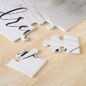 Skriptelegante Foto-Typografie Hochzeit halten Sak Puzzle (Seite)
