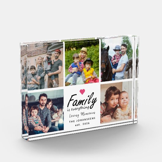 Skriptfamilie ist alles Collage Heart Erinnerungen Fotoblock (Links)