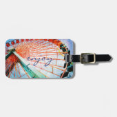 Skriptfarbiges Foto des Riesenrads im Karneval Gepäckanhänger (Vorderseite horizontal)