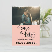SkriptFoto Save the Date Minimalistisch Einladung (Stehend Vorderseite)