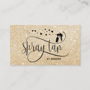 SkriptgoldGlitter Confettiherzen des Sprays tan Visitenkarte