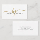 Skriptgoldmonogramm-Initialen Name-Aufrufkarte Visitenkarte (Vorne/Hinten)