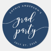 Skriptgrad löschen Party Editierbare Farbe Runder Aufkleber (Vorderseite)