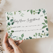 Skriptgrüne Foliage Baby Name Suggestions Card