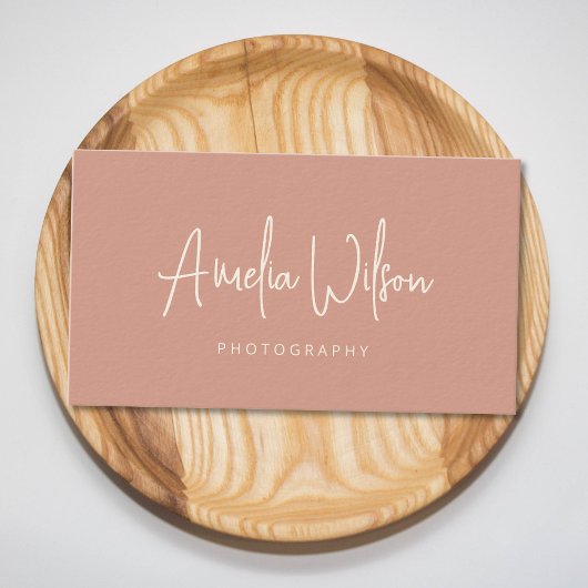 Skripthandgeschriebene Signatur Dusty Rose Boho Visitenkarte