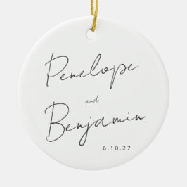 Skripthandschrift Schwarz-weißes Hochzeitsszenario Keramik Ornament