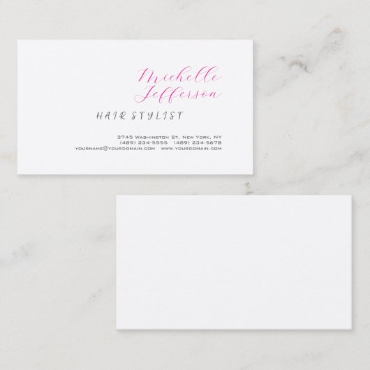 Skripthandschrift Trendy Minimalistisch Visitenkarte (Vorne/Hinten)