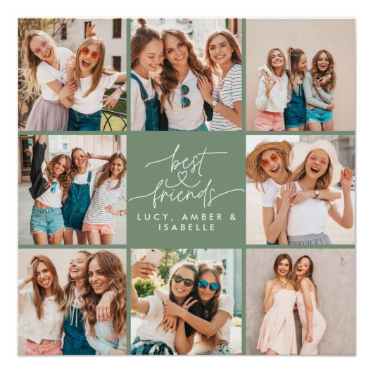 Skriptherz Moderne Multi-Foto beste Freunde Poster (Vorderseite)